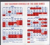 1957 Chicago Cubs- Pocket Schedule