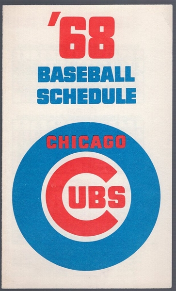 1968 Chicago Cubs- Pocket Schedule