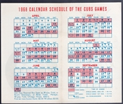 1968 Chicago Cubs- Pocket Schedule