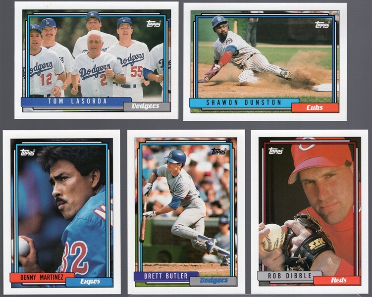 1992 Topps Baseball Pre Production Card Set of 9