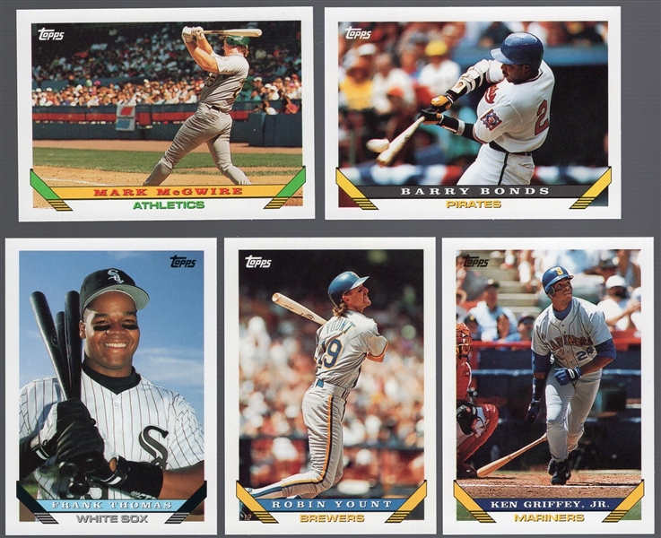 1993 Topps Baseball – Pre Production Sample Set of 9 cards