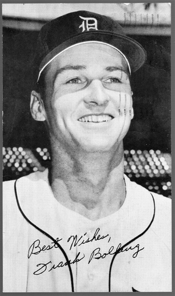 June 19, 1958 Graphic Arts Detroit Tigers MLB Postcard- Frank Bolling