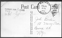 July 22, 1958 Graphic Arts Detroit Tigers MLB Postcard- Tom Morgan