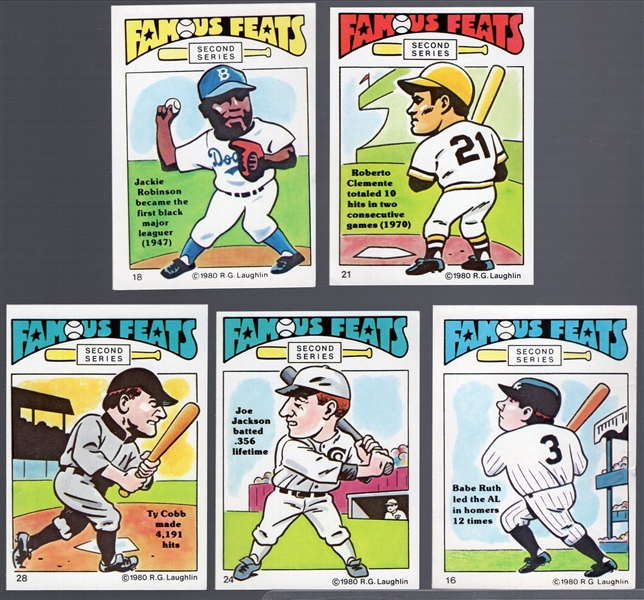 1980 Laughlin “Famous Feats” 2nd Series- 1 Complete Set of 40 Cards