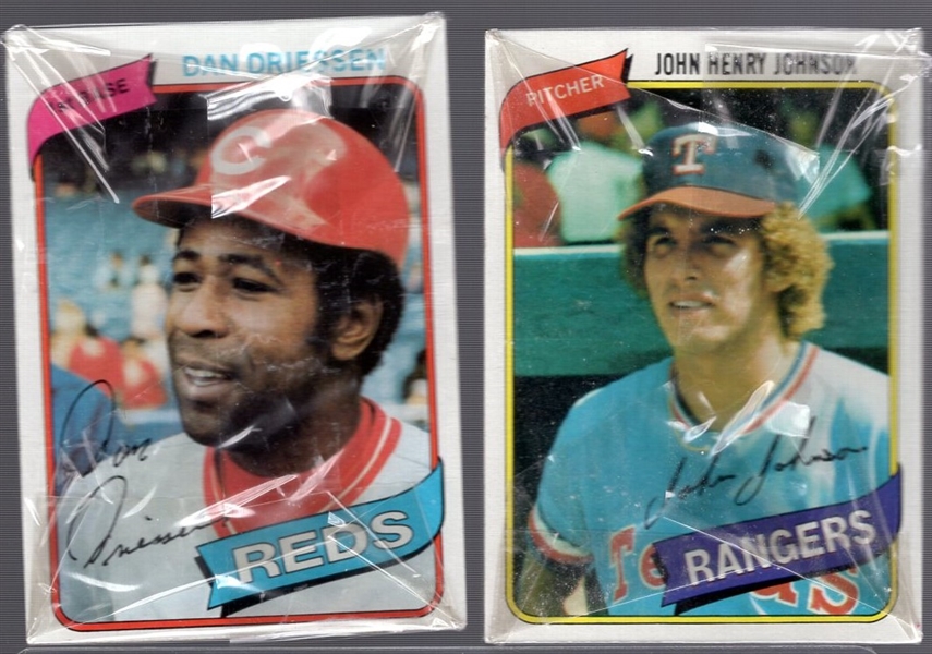 1980 Topps Mrs. Butterworth’s and K-Mart Bsbl.- 1 Unopened Cello Pack of Each