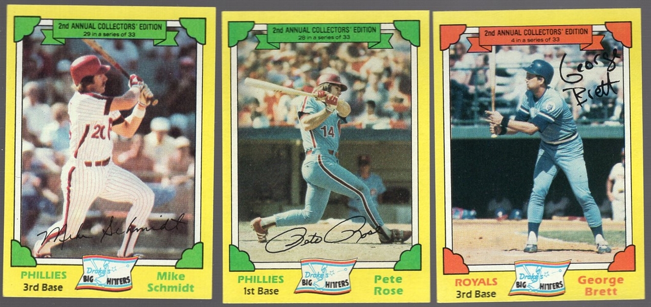 1982 Drake’s Big Hitters MLB- 1 Complete Set of 33 Cards