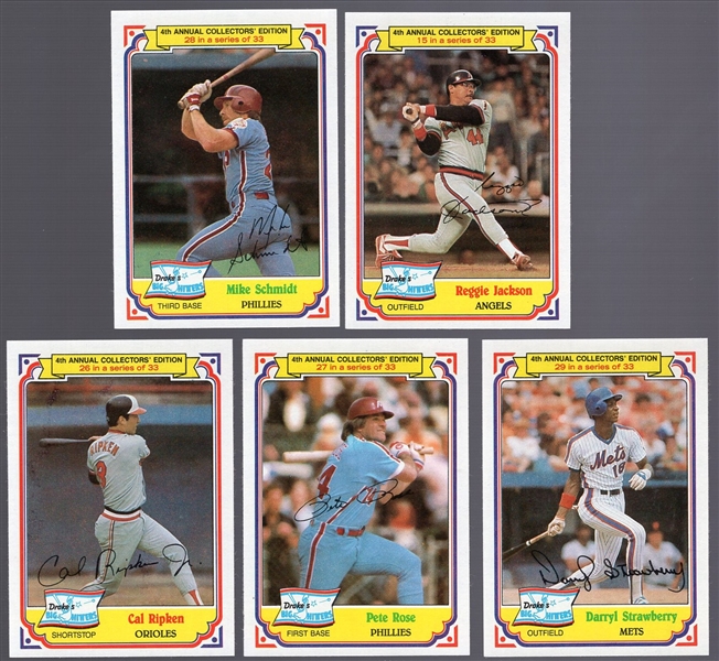 1984 Drake’s Big Hitters MLB- 1 Complete Set of 33 Cards with Original Box
