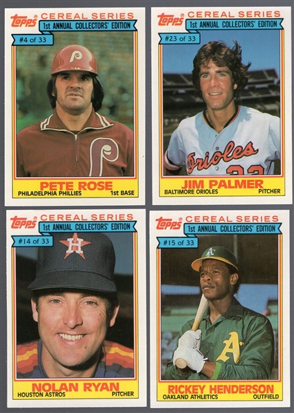 1984 Topps Cereal Series MLB- 1 Complete Set of 34 Cards
