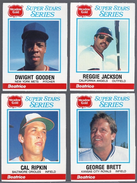 1986 Meadow Gold Super Stars Stat Back Bsbl.- 1 Complete 10 Panel Set
