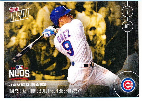 2016 Topps Now Chicago Cubs NLDS Bsbl. Gold #BON-3 Javier Baez Oct. 7
