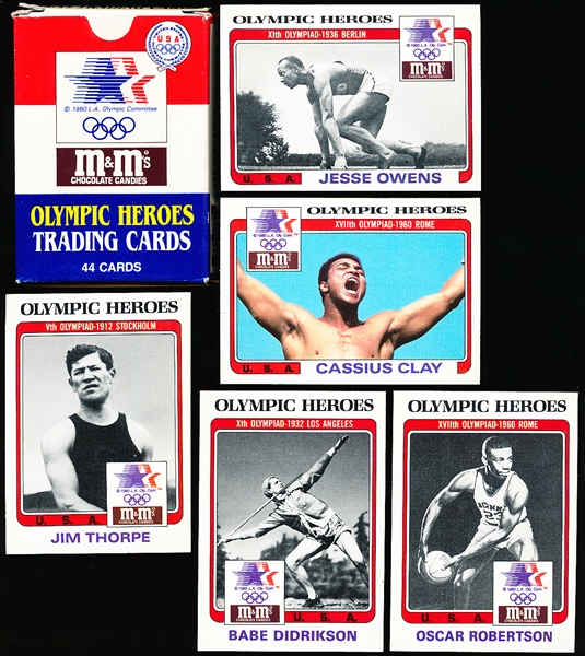 1984 M&M’s Olympic Heroes- 1 Complete Set of 44 Cards with Original Box