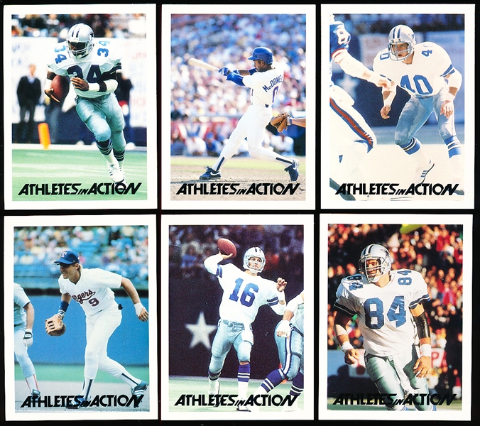 1985-87 Athletes in Action Dallas Cowboys NFL/ Texas Rangers- 1 Near Set of 11/12 Cards