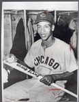September 20, 1955 Chicago Tribune Ernie Banks Chicago Cubs MLB B/W Approx. 6 ½” x 8 ¼” Photo