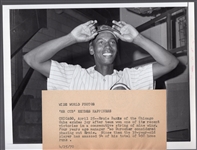 April 25, 1970 Sport/ World Wide Photos Ernie Banks Chicago Cubs MLB B/W 7” x 9 Photo with Slug