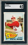 1965 Topps Baseball- #207 Pete Rose, Reds- SGC 6 (Ex-NM)