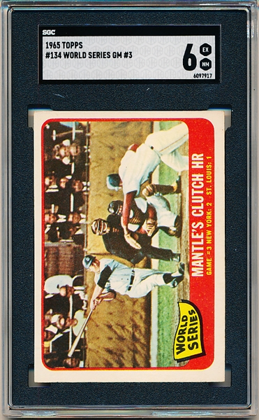 1965 Topps Baseball- #134 World Series Card Mantle- SGC 6 (Ex-NM)