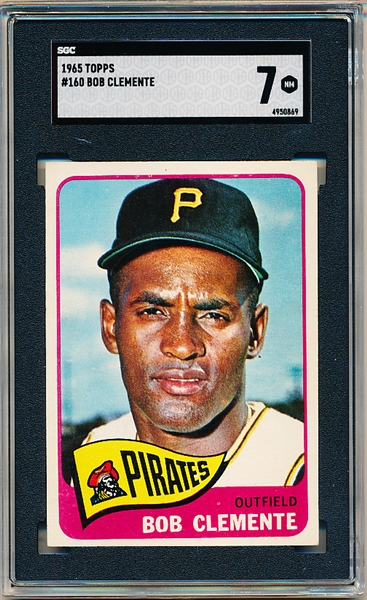 1965 Topps Baseball - #160 Bob Clemente, Pirates- SGC 7 (NM)