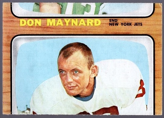 1966 Topps Fb- #57 Charlie Hennigan- Badly Miscut with 1/3 of Don Maynard on Front/Back