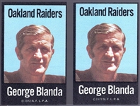 1972 N.F.L.P.A. Football Fabric Cards-George Blanda, Oakland Raiders- 7 Cards