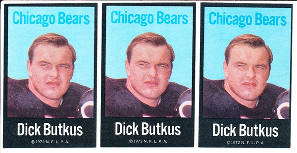 1972 N.F.L.P.A. Football Fabric Cards- Dick Butkus, Chicago Bears- 7 Cards