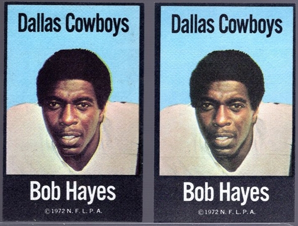 1972 N.F.L.P.A. Football Fabric Cards- Bob Hayes, Dallas Cowboys- 7 Cards