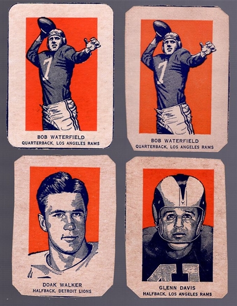 1952 Wheaties Bb- 4 Cards- Poor- no blue borders and clipped corners