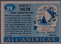 1955 Topps Fb All American- #28 Hein