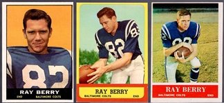 Ray Berry- 3 Diff Football Cards