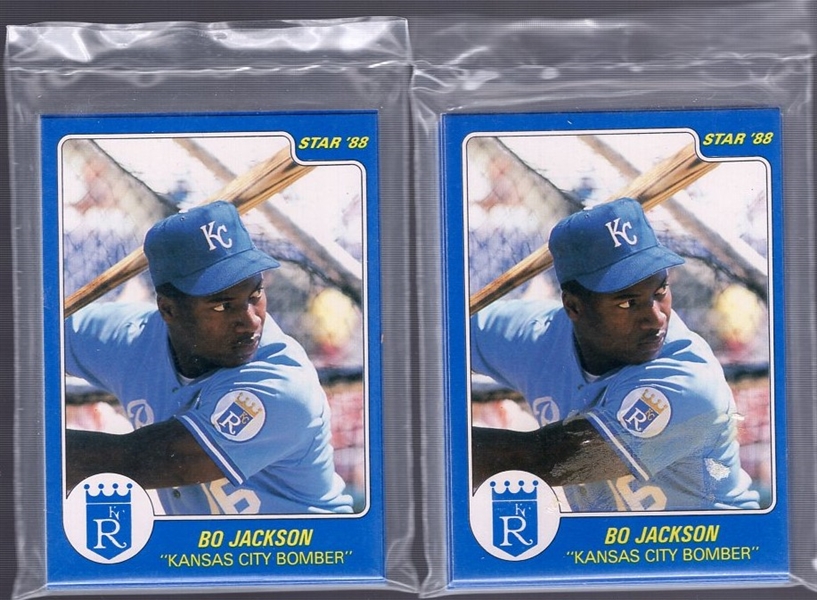 1988 Star Co. Bb- Bo Jackson “Kansas City Bomber”- 2 Factory Bagged Sets