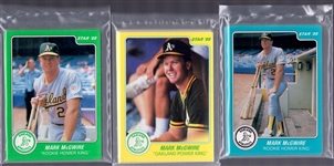 1988 Star Co. Bb- Limited Edition Glossy Bagged Factory Sets- 3 Mark McGwire Sets