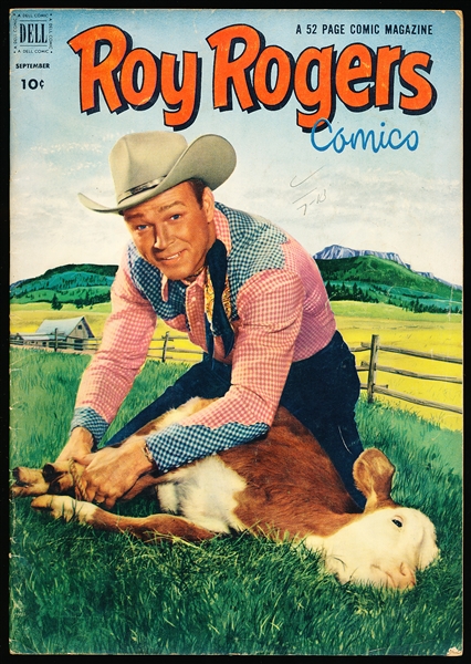 August 1952 Dell “Roy Rogers” Comic Book with Preacher Roe Wheaties Ad on Back