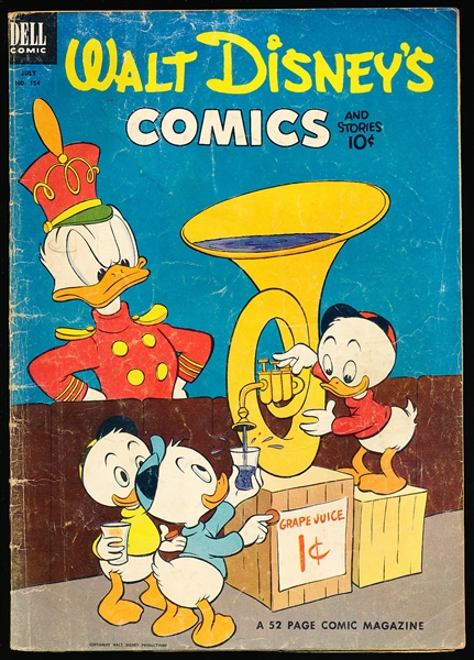 July 1953 Dell “Walt Disney’s Comics” Comic Book with Ferris Fain Wheaties Ad on Back