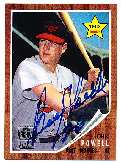 2001 Topps Archives Bb- “Autographs”- #TAA81 Boog Powell, Orioles (1962)