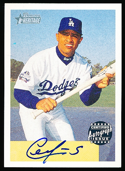 2002 Bowman Heritage Bb- “Autographs”- #BHA-CI Cesar Izturis, Dodgers