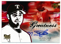 2006 UD Future Stars Bb- “Clear Path to Greatness Signatures”- #101 Nelson Cruz AU, Rangers