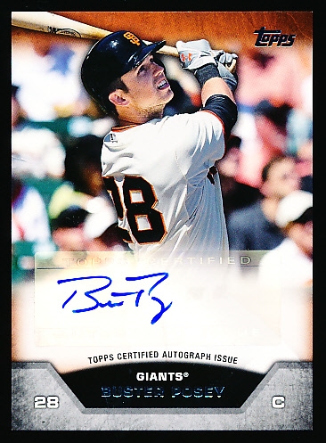 2013 Topps On-Line Exclusive Bb- “Mini Autographs”- #MA-BP Buster Posey, Giants