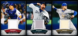 2013 Topps On-Line Exclusive Bb- “Mini Relics”- 3 Diff.