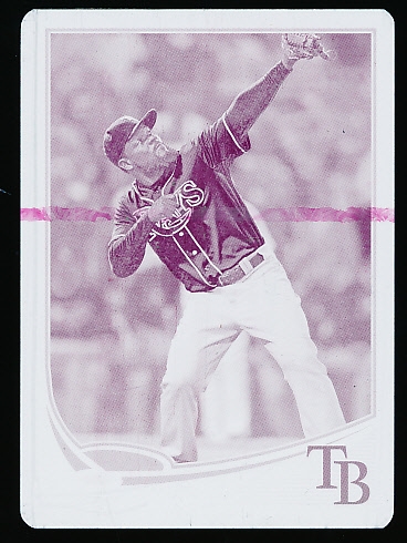 2013 Topps Bb- “Mini Magenta Printing Plate” 1 of 1- #617 Fernando Rodney, Rays