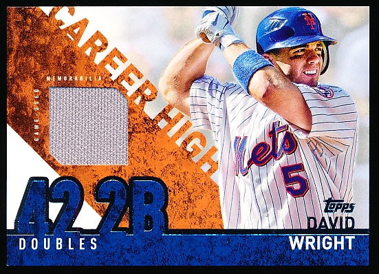 2015 Topps Bb- “Career High Relics”- #CRH-DW David Wright, Mets