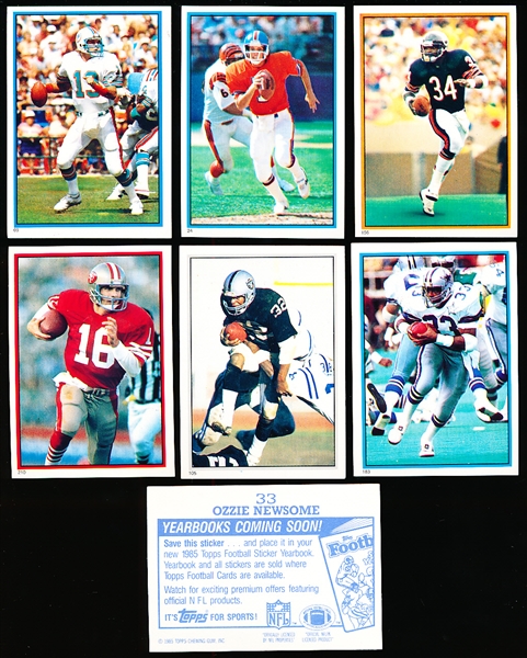 1985 Topps Football “Coming Soon” Stickers Complete Set of 30