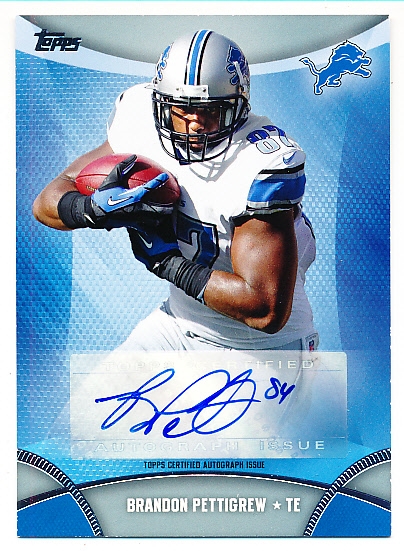 2013 Topps Football- “Autographs”- #TA-BP Brandon Pettigrew, Lions