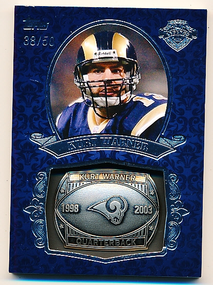 2013 Topps Football- “Gridiron Legends Ring Card”- #GLR-KW Kurt Warner, Rams- #38/50