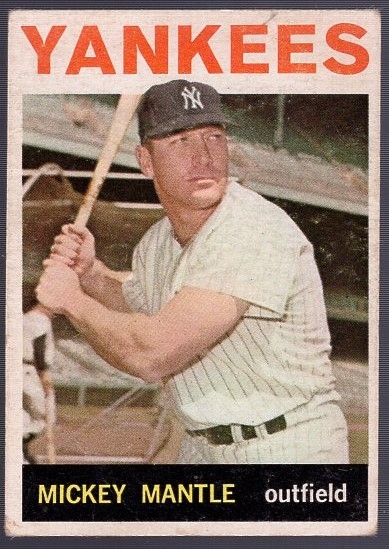 1964 Topps Baseball- #50 Mickey Mantle, Yankees