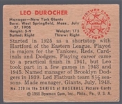 1950 Bowman Bb- #220 Leo Durocher, Giants