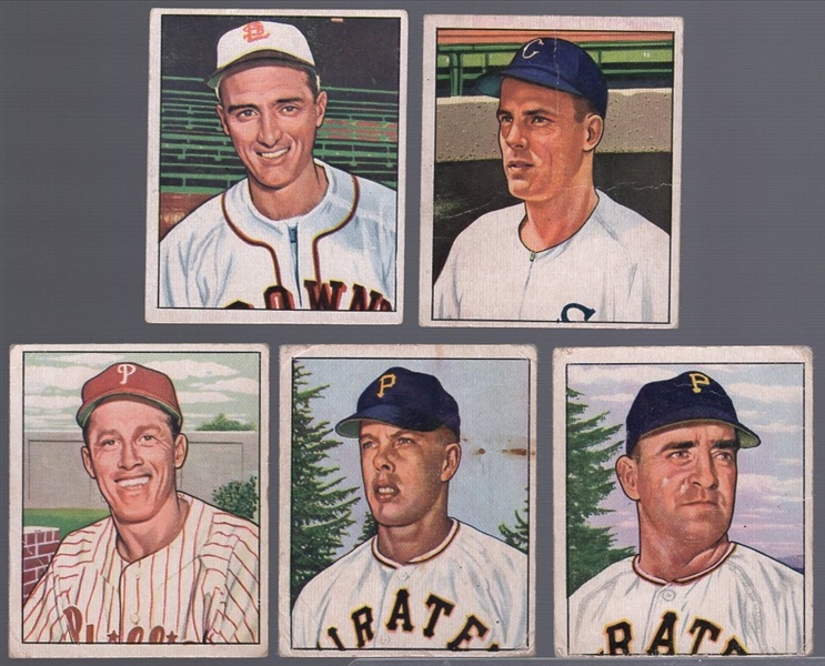 1950 Bowman Bb- 5 Diff- All with dated copyright backs