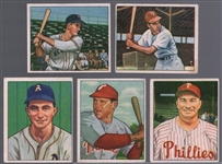 1950 Bowman Bb- 5 Diff- All without copyright backs