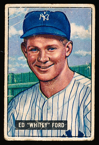 1951 Bowman Baseball- #1 Whitey Ford, Yankees