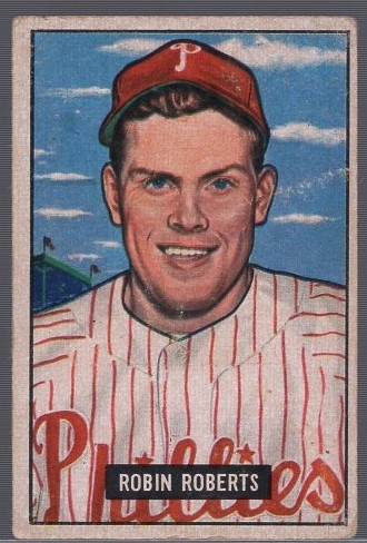 1951 Bowman Baseball- #3 Robin Roberts, Phillies