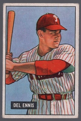 1951 Bowman Baseball- #4 Del Ennis, Phillies