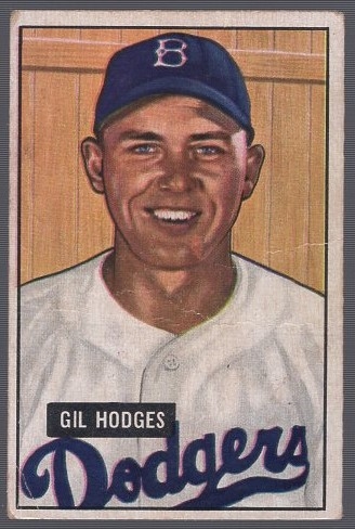 1951 Bowman Baseball- #7 Gil Hodges, Dodgers
